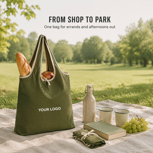 Sac de courses pliable et réutilisable vibrant avec logo, grande capacité, pour transporter les courses - Product Image 6