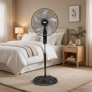 18 Inch Plastic Electric Ventilation <b>Fan</b> with Oscillation Mechanical Control Adjustable Height for Household Use - Product Image 1