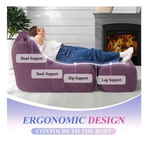 Fauteuil paresseux géant en mousse déchiquetée compressée sous vide, idéal pour salon et bureau, avec ottoman, vente en gros d'usine pour adultes - Product Image 5