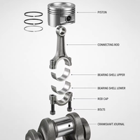 Kit de révision et de réparation de pièces de moteur diesel 1-11261-242-0 6BD1 6BG1, ensemble de chemises de cylindre, compatible Isuzu