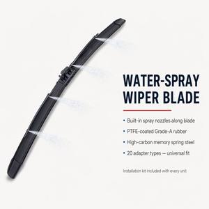 Lame d'essuie-glace sans cadre à pulvérisation d'eau de qualité supérieure, adaptateur multiple universel, essuie-glaces pour pare-brise pour <span class=keywords><strong>BMW</strong></span> Benz Audi, kit voiture - Product Image 1