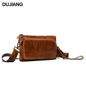 กระเป๋าคาดลำตัวผู้ชาย Dujiang หนังแท้ สีน้ำตาล สำหรับใช้ในชีวิตประจำวัน - Product Image 5