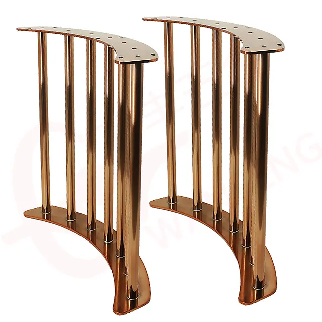 उच्च गुणवत्ता आधुनिक धातु गुलाब सोने स्टेनलेस स्टील के खाने की मेज के लिए पैर टेबल डिजाइनर कमरे में रहने वाले टेबल पैर