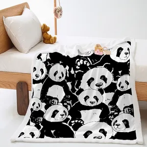 150X120cm厘米可爱中国熊猫设计标志定制大号床上用品保暖设计扔毯