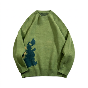 เสื้อสเวตเตอร์ไหมพรมผู้ชาย แขนยาว สีกรมท่า ขาว ระบายอากาศได้ดี ผลิตจากผ้าขนสัตว์/อะคริลิก รุ่น 2027 - Product Image 6
