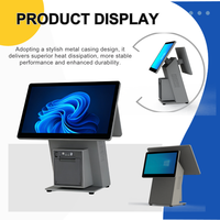 Caja Registradora Personalizada con Pantalla Táctil Dual de 15.6 Pulgadas, Sistema POS Android, Hardware Todo en Uno, Carcasa Metálica, para Restaurantes y Negocios Minoristas