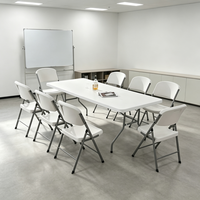 Table de pique-nique pliante portable de 48 pouces, hauteur réglable, en aluminium, table de camping pliable en deux, type valise, pour l'intérieur et l'extérieur