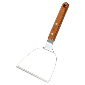 Mango de madera para cocinar barbacoa parrilla plancha Turner pala cuchillo para masa espátula de pescado de acero inoxidable - Product Image 4