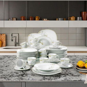 Usine en gros 30 pièces en céramique fine porcelaine moderne service <span class=keywords><strong>de</strong></span> <span class=keywords><strong>vaisselle</strong></span> Logo personnalisé carré assiette florale <span class=keywords><strong>pas</strong></span> <span class=keywords><strong>cher</strong></span> <span class=keywords><strong>vaisselle</strong></span> excellente - Product Image 1