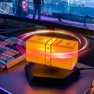 Nouvelle Lampe à Levitation Magnétique <span class=keywords><strong>GTA</strong></span> Money 2026 - Lumière LED Flottante Dollar, Décoration Salle de Jeu, Veilleuse RGB - Product Image 1