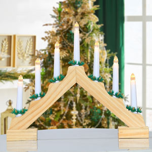 Nuovo design 7L caldo bianco LED naturale candelabro in <span class=keywords><strong>legno</strong></span> per la decorazione del salotto di casa - Product Image 6