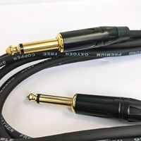 Câble de guitare stéréo 6,35 mm en cuivre sans oxygène avec gaine en PVC - Câble d'instrument professionnel plaqué or pour guitare électrique, basse et amplificateur