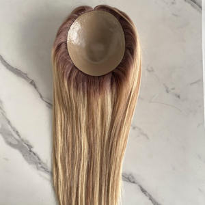 2025 nouveau Design brut 100% cheveux humains PU peau Base toupet pleine épaisseur Silicone Cap cheveux Topper pour les femmes - Product Image 2