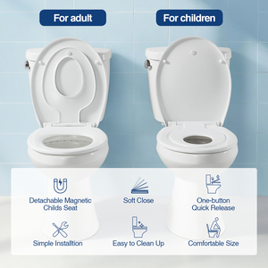 Tapa de Inodoro Higiénica Blanca con Cierre Suave y Inserto para Niños, Antibacteriana, para Uso Familiar en el Baño - Product Image 5