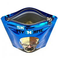 Pochette Doypack résistante aux enfants de haute qualité 3.5 sacs à fermeture éclair debout en Mylar PE noir avec sacs Cali d'impression gravure
