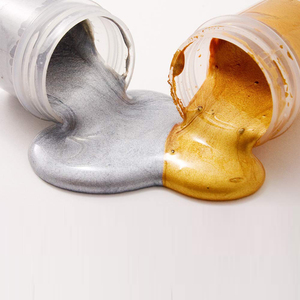 2 oz. <span class=keywords><strong>Peinture</strong></span> <span class=keywords><strong>acrylique</strong></span> métallique <span class=keywords><strong>dorée</strong></span> argentée cuivrée à corps épais - Product Image 2