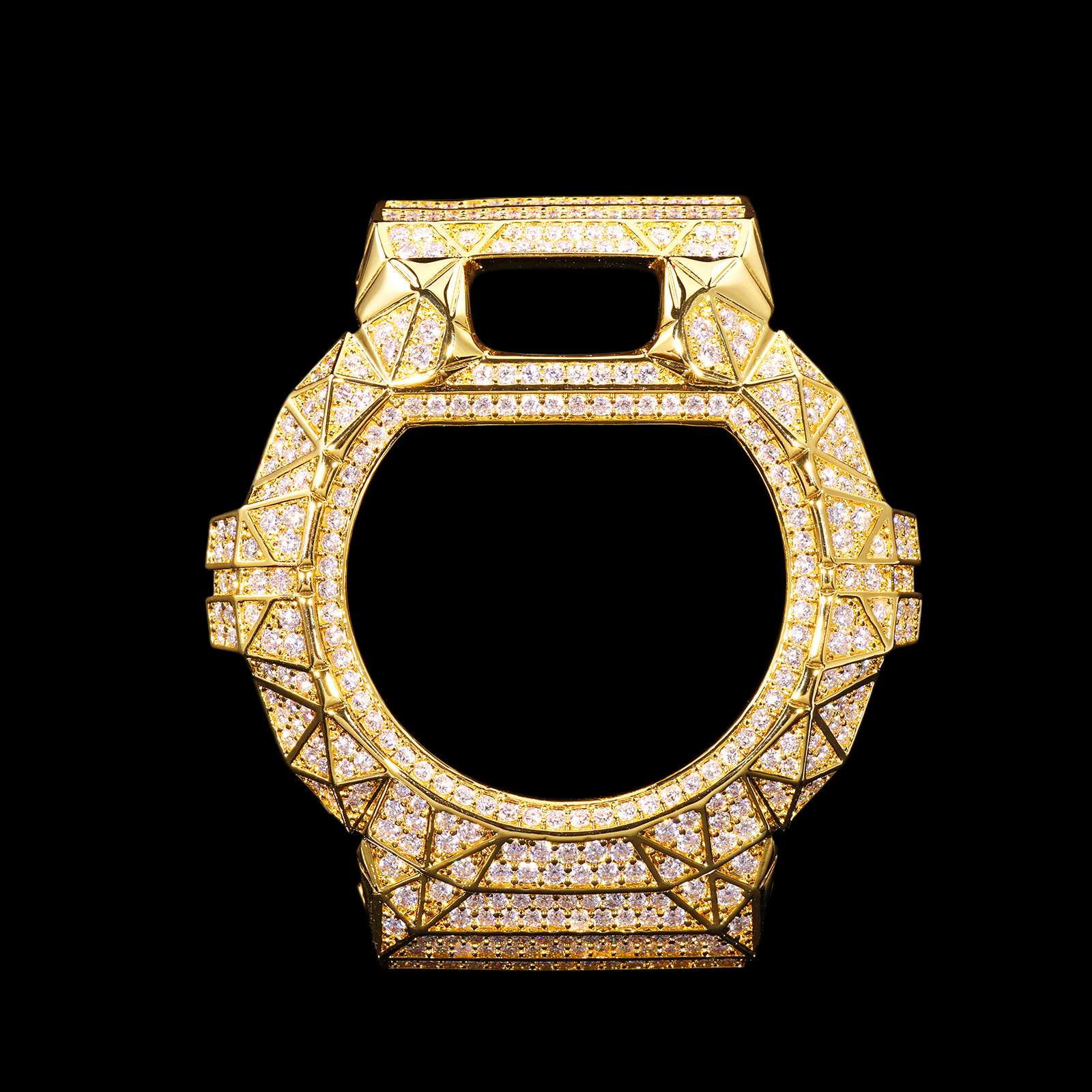 Brass Moissanite Watch Case (Gold)
