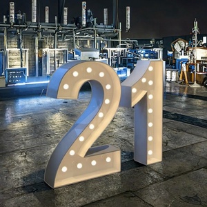 Ensemble de lettres et de chiffres lumineux géants en métal LED de 4 pieds pour mariage et voiture, 4 pieds, lieux d'application - Product Image 1