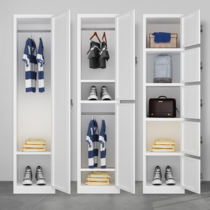 ตู้เก็บของ 2 ประตู ทรงสี่เหลี่ยม แบบตั้งพื้น แบบผลัก-ดึง สำหรับจัดเก็บเสื้อผ้า ถอดประกอบได้ ตู้พนักงาน - Product Image 4