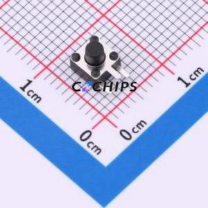 TC1109DE26048 Tactile Switch Through hole Component (THT)-3P,4.5x4.5mm Switch Single Pole Single Throw Round Button 2.6N 4.8mm - Product Image 1