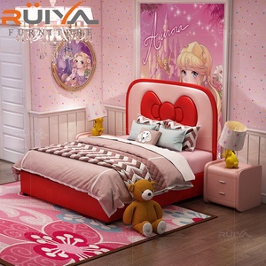 American Stylish <strong>Hello</strong> <strong>Kitty</strong> Children <strong>Bed</strong> Child Girl Leather <strong>Bed</strong> Solid Wood Bedroom Children <strong>Bed</strong> - Product Image 4