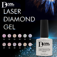 Esmalte de Uñas en Gel BD Laser Shiny Diamond, Colección de Esmaltes de Uñas en Gel Reflectantes Disco Súper Modernos, Esmalte de Uñas en Gel con Brillo de Diamante Láser Único