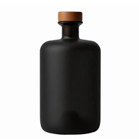 Luxe 100ml 500ml 750ml Nordic Glass Vodka Whisky Gin Liqueur Bouteille avec Liège Personnalisé Mat Blanc Noir Verre Bouteille D'huile D'olive