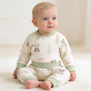 Ensemble de vêtements pour bébé de printemps, 2 pièces, tissu en coton peigné, imprimé de dessins animés, respirant, unisexe, pantalon hipster, hauts à manches longues pour nouveau-né - Product Image 4