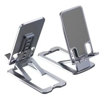 Support de téléphone et tablette de bureau multifonction en métal, pliable, réglable en hauteur, support universel pour téléphone et iPad