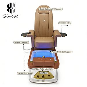 Sillón de Pedicura de Lujo de Alta Gama con Luz LED Eléctrica, Material de Vidrio, Masaje Multifuncional para Salón de Uñas - Product Image 4