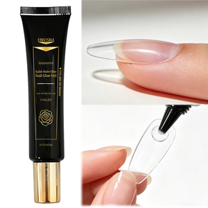 Colle à ongles acrylique transparente solide pour pose d'ongles press-on, avec logo personnalisé, colle longue durée, nécessite une lampe UV LED pour le séchage. - Product Image 1