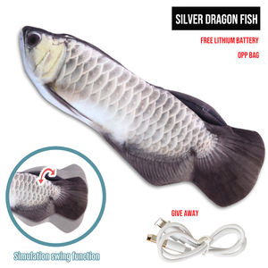 أفضل لعبة الحيوانات الأليفة ركل الأسماك واقعية أفخم التفاعلية لعبة مضحكة للحيوانات الاليفة الكهربائية تتحرك الأسماك - Product Image 6