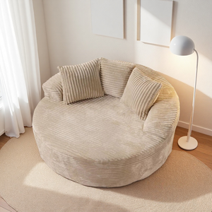 كرسي أريكة مستدير فردي من الإسفنج النقي بدون إطار للغرفة المعيشية، كرسي بمقعد واحد مضغوط للمساحات الصغيرة - Product Image 5