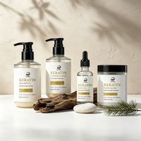 Set Perawatan Rambut Keratin 4 Buah Kondisioner Sampo Masker Rambut Minyak Rambut Perbaikan Tingkat Salon Anti-keriting Kilau Halus Menutrisi Mendalam Rusak
