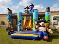 Super pirata inflable Combo divertido castillo hinchable juego con tobogán Combo niños adultos fiesta comercial inflable parque de atracciones
