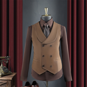 Costume de <span class=keywords><strong>Mariage</strong></span> Homme 3 Pièces Slim Fit Respirant de Haute Qualité Style Italien Double Boutonnage pour Garçons d'Honneur - Product Image 3