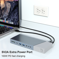 Desktopcomputer Laptop Hub 16 Poorten Drievoudige Monitorweergave Type C Alt Mode DisplayLink Ondersteuning USB-C Dockingstation