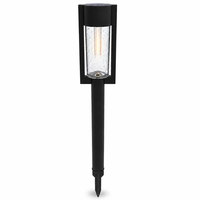 Lampe solaire LED moderne à poteau haut pour aménagement paysager, IP65, acier inoxydable, 15LM, 2700K, résistante aux intempéries, éclairage de chemin extérieur