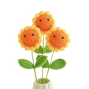 Nueva Idea de Regalo Creativa y Adorable: Flores de Lana Tejidas a Mano, Girasol de Ganchillo Personalizado con Sonrisa - Product Image 6
