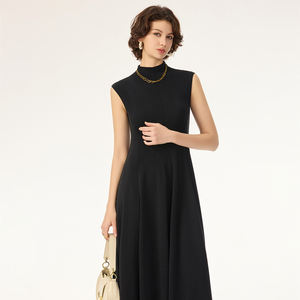 <span class=keywords><strong>Abito</strong></span> <span class=keywords><strong>in</strong></span> <span class=keywords><strong>Maglia</strong></span> di Cotone e Seta Senza Maniche Personalizzato con Collo Alto, Linee Pulite, Orlo <span class=keywords><strong>Svasato</strong></span>, Traspirante e Morbido - Product Image 6