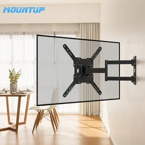 MOUNTUP 20 ''-55'' TV 벽걸이 싱글 우드 스터드 설치 회전 관절 지지대가있는 TV 홀더