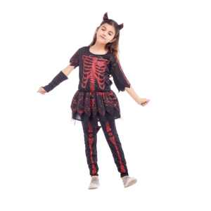 Venta caliente chica Diablo rojo esqueleto disfraz FIESTA <span class=keywords><strong>DE</strong></span> Halloween mal diablo vestido conjunto con diadema <span class=keywords><strong>cola</strong></span> - Product Image 5
