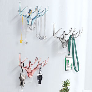 Antler <b>Wall</b> <b>Hooks</b> Stainless Steel Multifunction Entryway Key <b>Rack</b> Jewelry Organizer - Product Image 1
