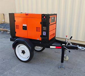 Générateurs diesel mobiles sur remorque avec roues, en stock, démarrage électrique silencieux AVR, 10KW, 12KW, 15KW, 18KW, 19KW, 20KW, 10KVA-25KVA - Product Image 3