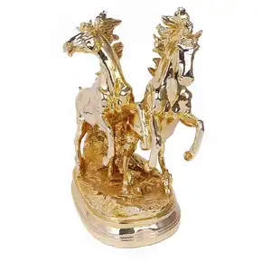 Resin Craft Figurine Family Indoor White Famous Gold Sculpture Horse Statue Home Decor