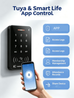 Contrôleur d'accès intelligent Wi-Fi Tuya autonome avec déverrouillage à distance par application et sortie Wiegand pour système d'entrée de porte à serrure électronique