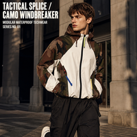 Veste tactique technique imperméable 3L pour homme, camouflage woodland, avec poches modulaires, personnalisable en gros, OEM ODM