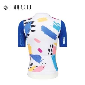 Mcycle Anti-uv Ropa deportiva Ropa de bicicleta Venta caliente Impresión de sublimación Mujeres Imprimir Jerseys de bicicleta Tallas grandes Camisetas de ciclismo