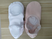 Chaussures de danse de ballet en toile extensible à semelle fendue pour adultes et filles, avec logo personnalisé, vente en gros 2025