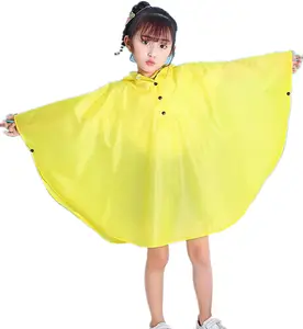 热销儿童雨披纯黄雨衣涤纶雨衣轻质防水雨披